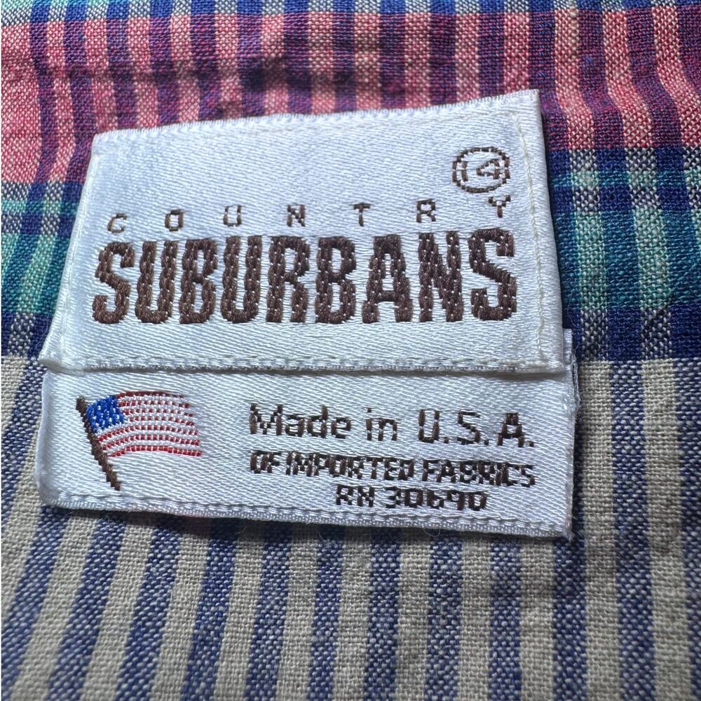 Country Suburbans Blazer 14‎ Multi Plaid Single Button Vintage Preppy Academic - Picture 6 of 8
